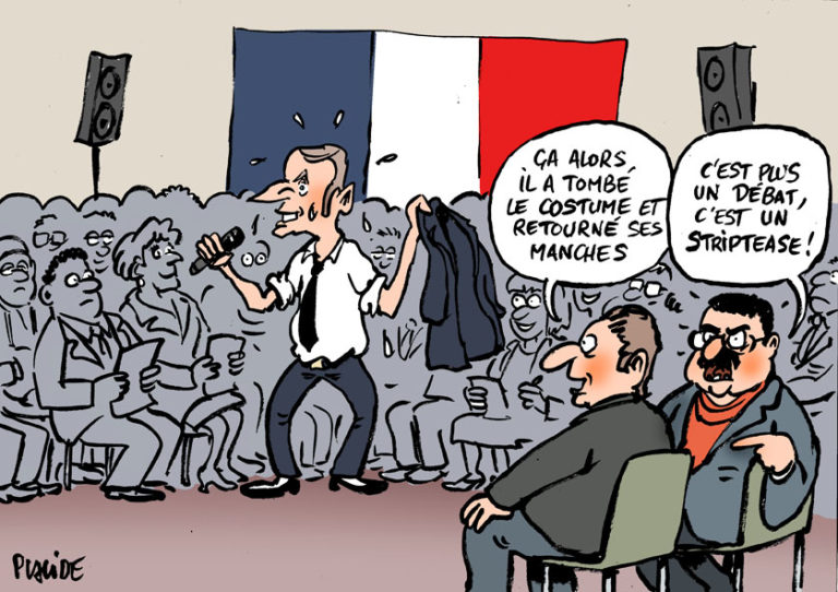 Grand débat en banlieue : Macron mouille la chemise