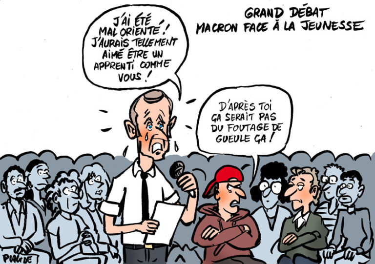Grand débat : Macron fait son apprentissage avec la jeunesse