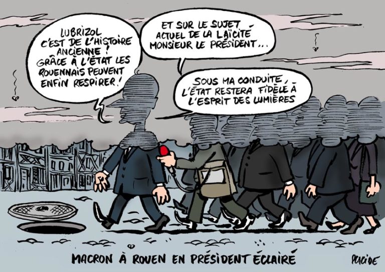 Macron à Rouen après l’incendie de Lubrizol