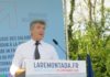 Présidentielle : Arnaud Montebourg, au stade municipal de Frangy,