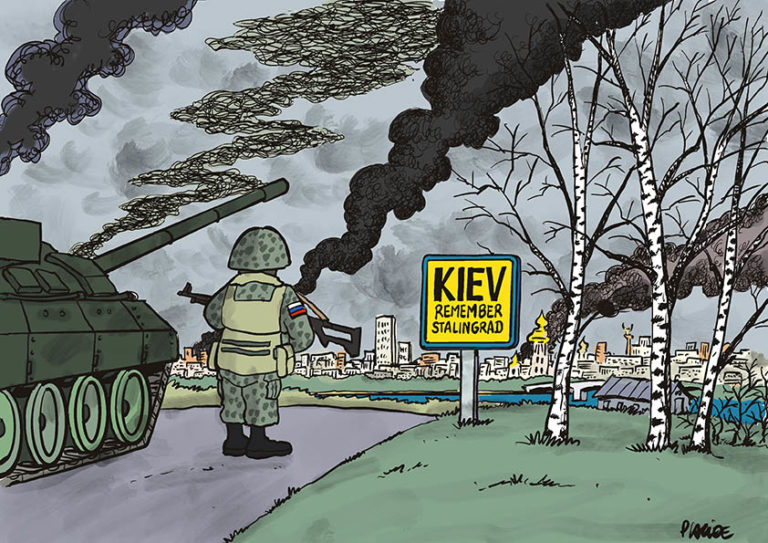 Des combats opposant les forces russes et ukrainiennes ont lieu en plein centre de Kiev
