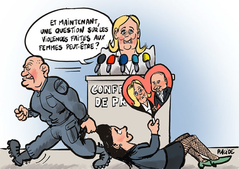 Le service d’ordre de Le Pen fait le ménage pendant sa conférence de presse